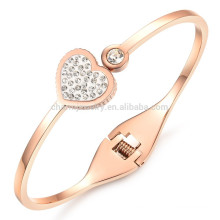 2015 новых розовых золотых ювелирных изделий инкрустированные циркон ювелирные изделия леди любви титана стальной браслет GH724